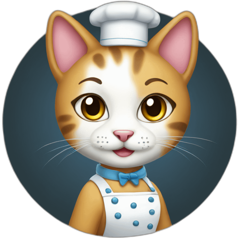 Waitress cat emoji