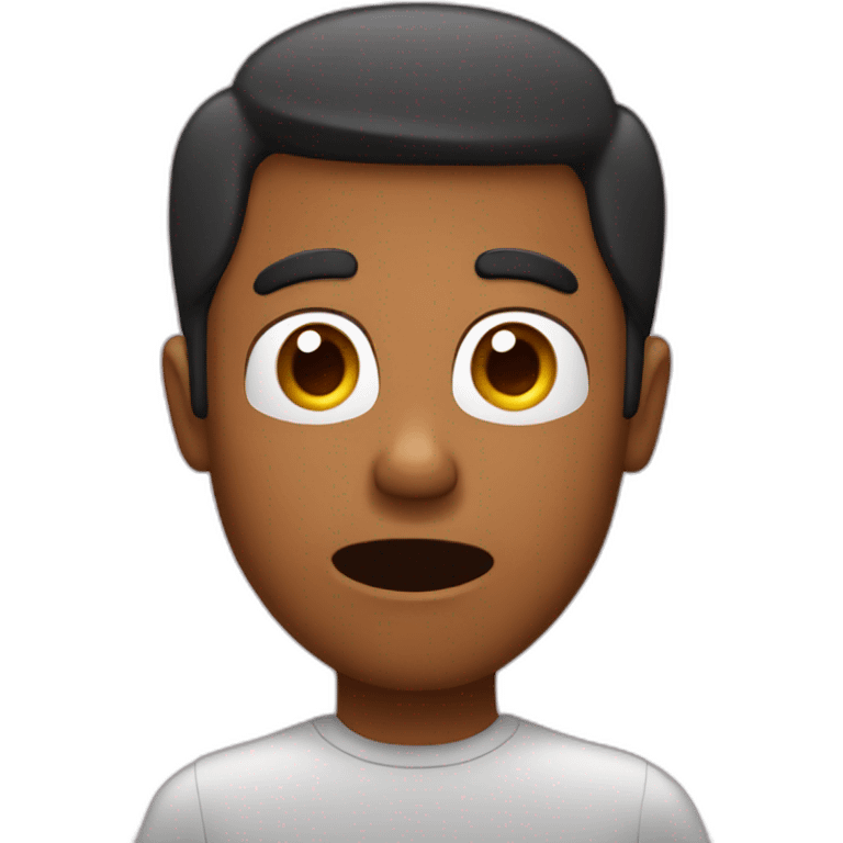 brown man looking at phone surprised emoji