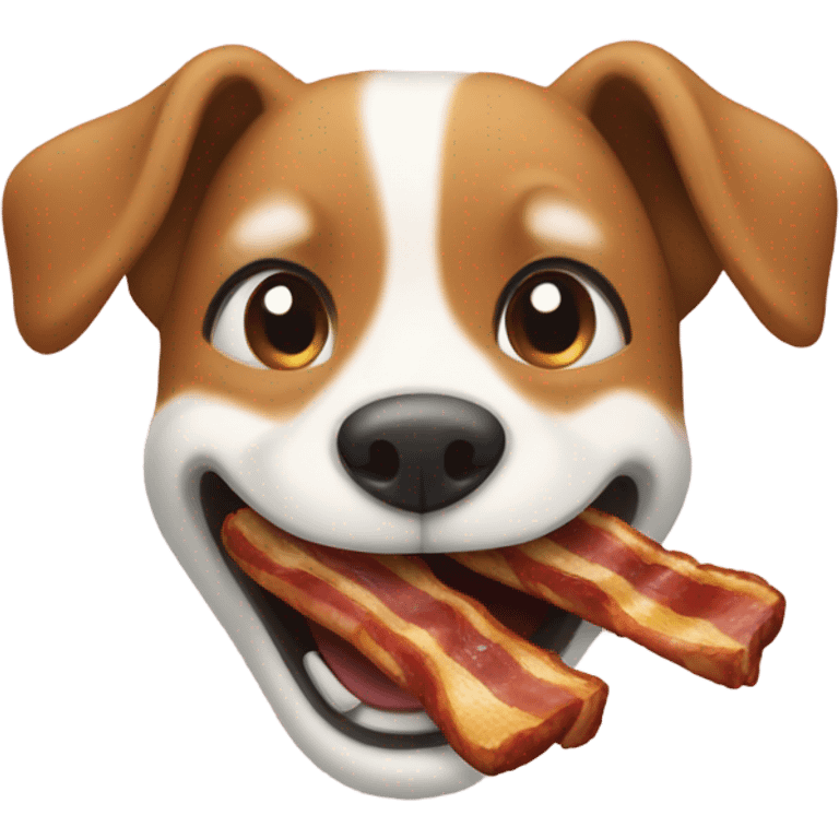 Dog eating bacon emoji