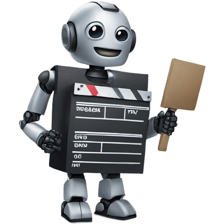 robot holding a clapboard emoji