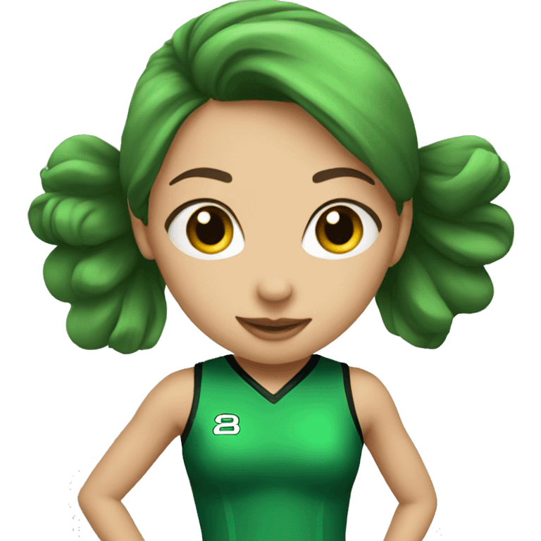 Cheerleader in green uniform  emoji