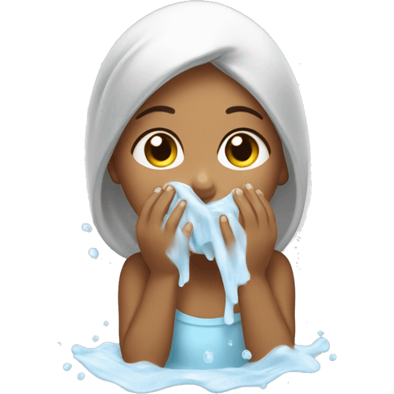 girl washes her face emoji