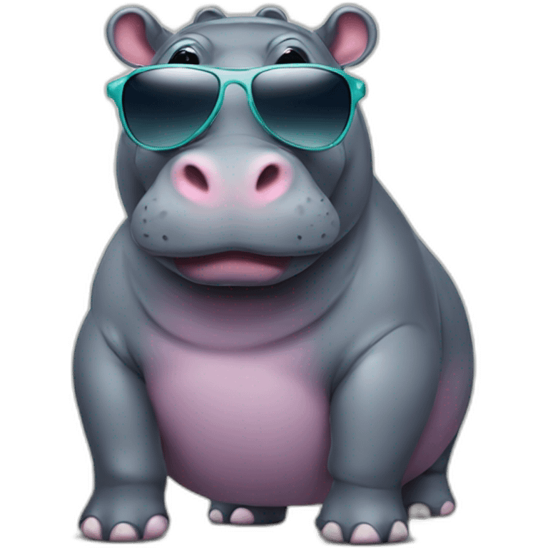 hippo-with-sunglasses emoji