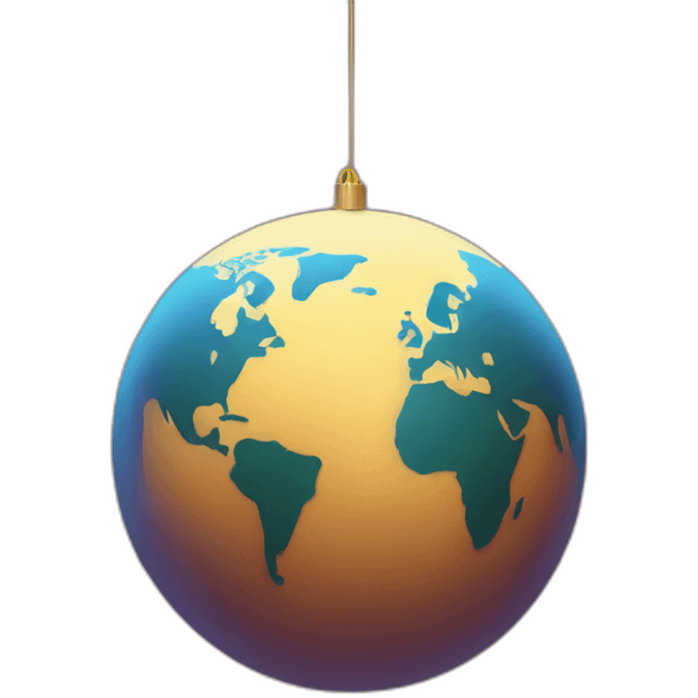 planet earth in the form of a New Year's toy emoji