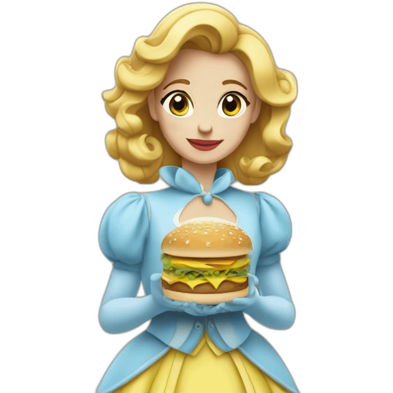 Cendrillon avec un big mac emoji