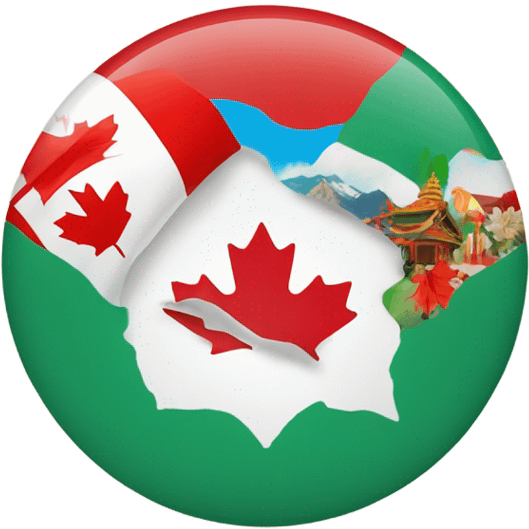 Best wishes for 2025 with images of Canada and Taiwan emoji