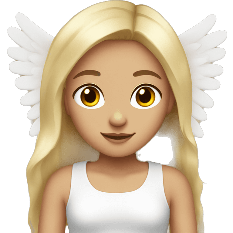 Young blonde Girl Brown eyes Angel Wings  emoji