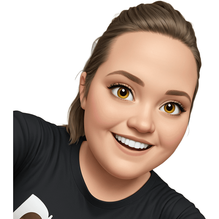 smiling girl in black shirt emoji