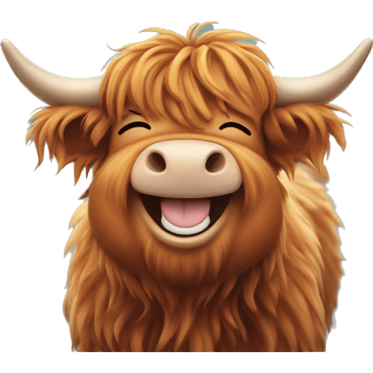 Laughing highland cow emoji