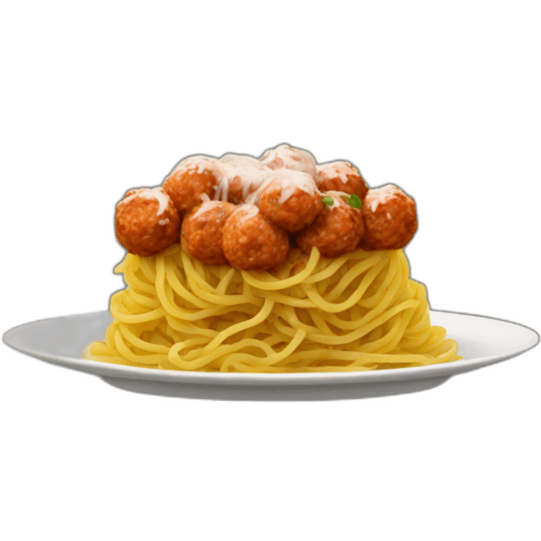 pasta with meat balls on a palte emoji