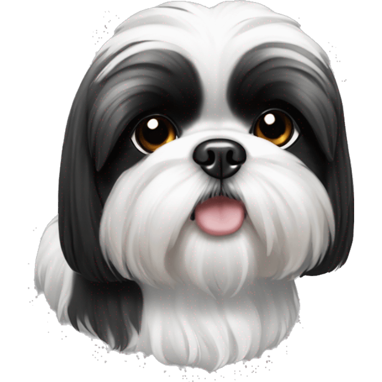 Black and white Shih Tzu emoji