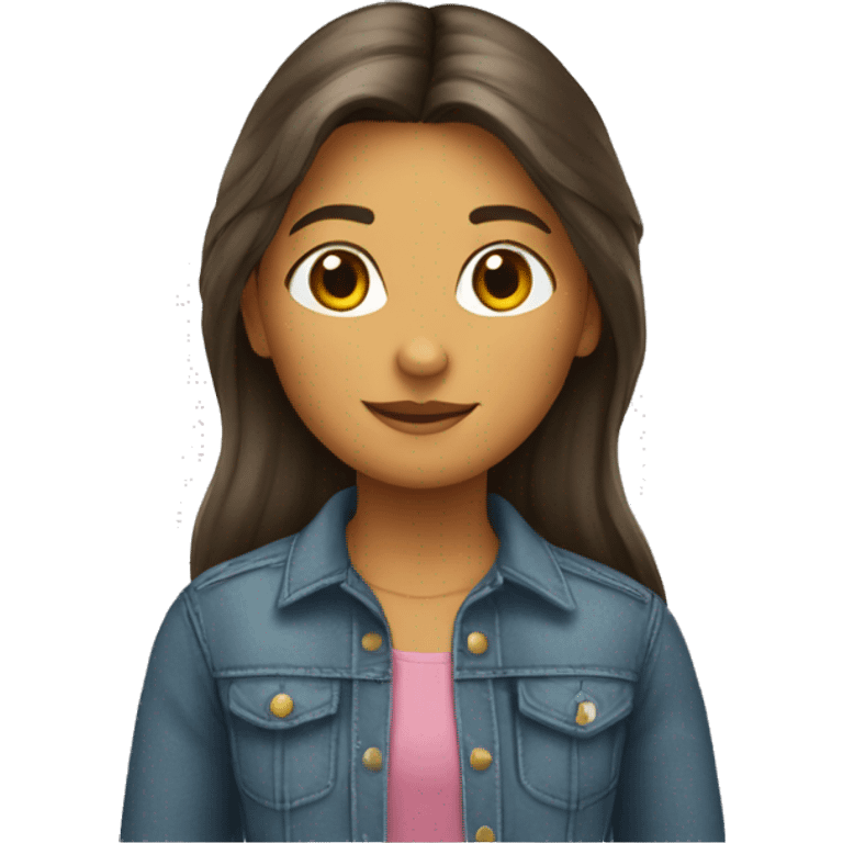 niña pelo largo castaño emoji