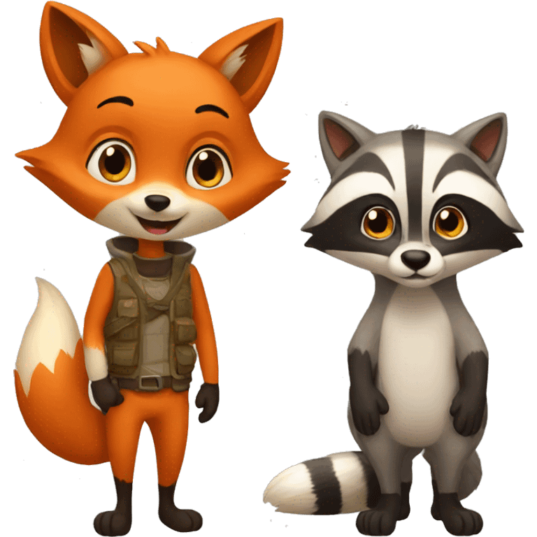 Fox and raccoon emoji