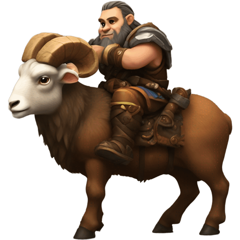 Warcraft dwarf riding a ram emoji