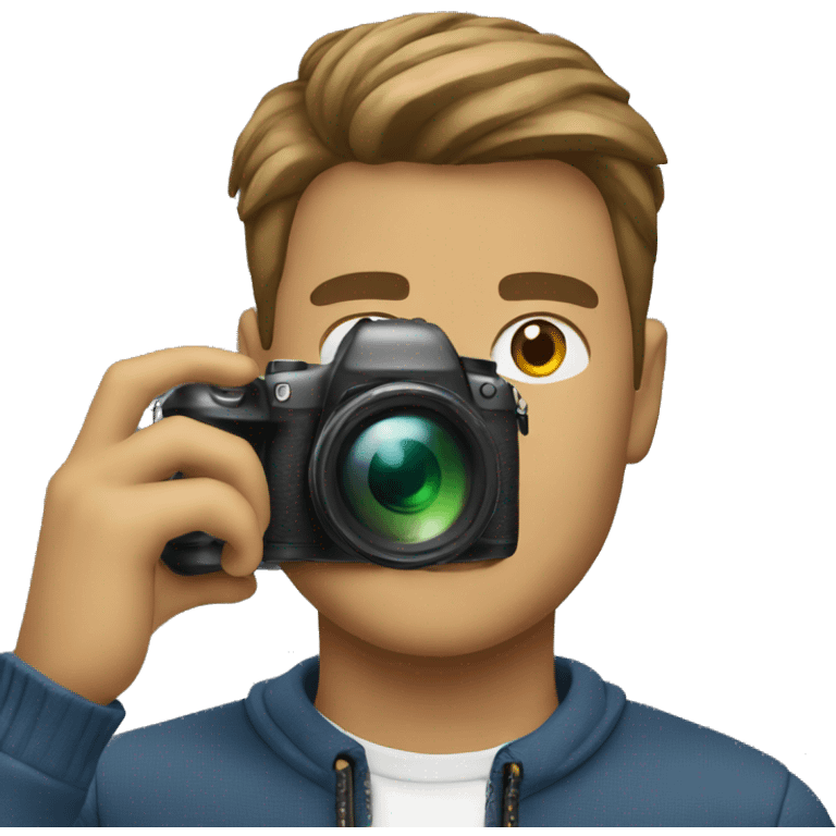 male model with camera emoji