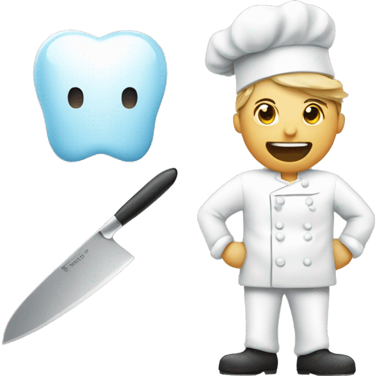 Chef  hold knife and dentist tool  emoji