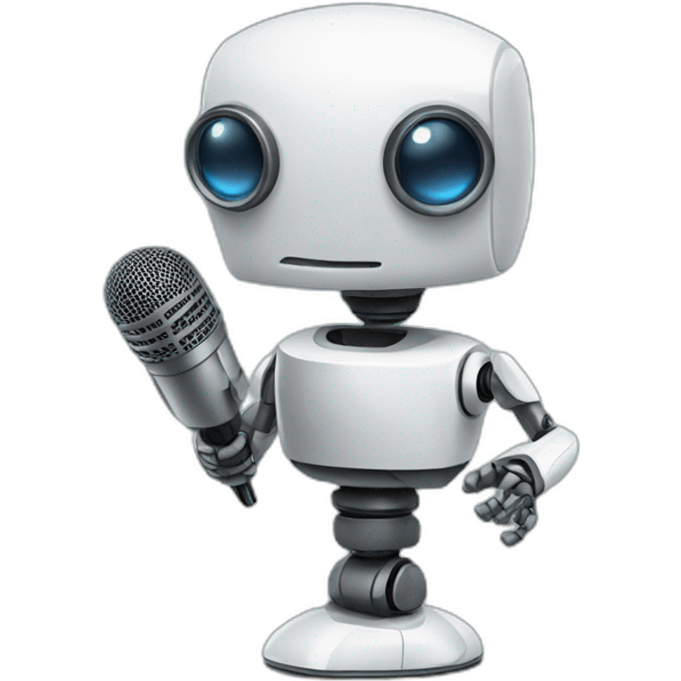 robot with a microphone emoji