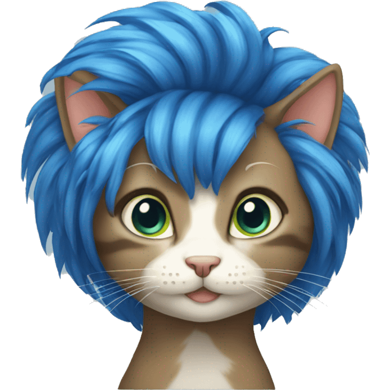 cat with a blue haire emoji