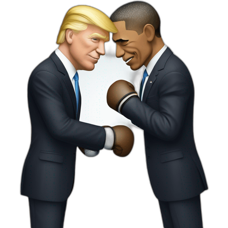 Donald trump et Barack Obama qui font de la boxe emoji