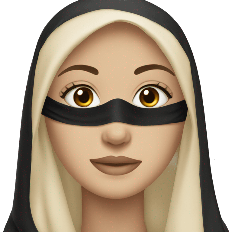 A girl with brown eyes in a black niqab emoji