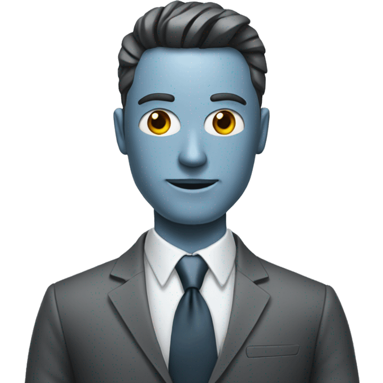 Business man with robot face emoji