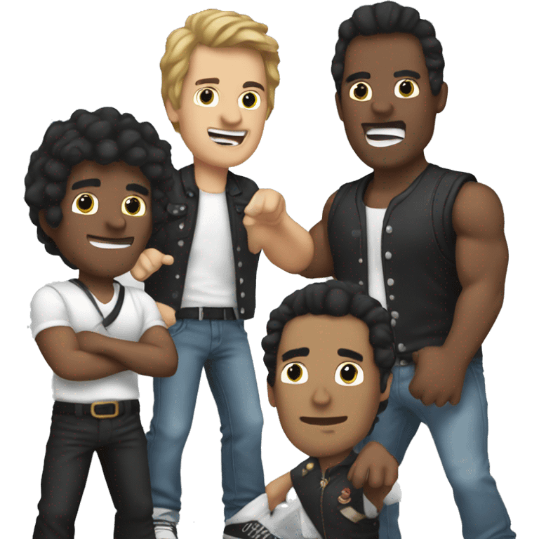 A rocky band with five men  emoji