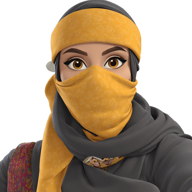 girl with scarf and mask emoji