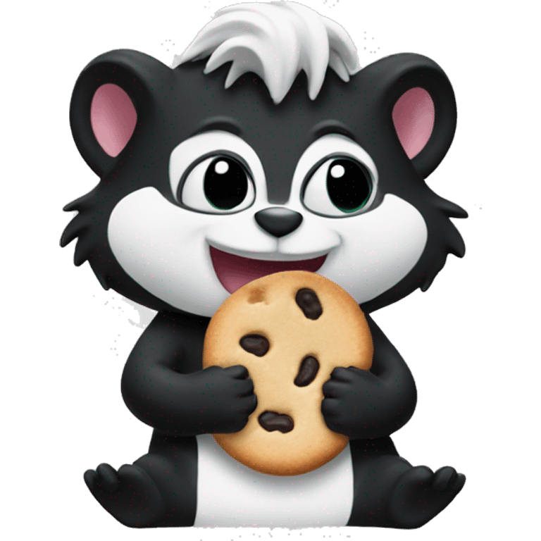 skunk eating cookie emoji