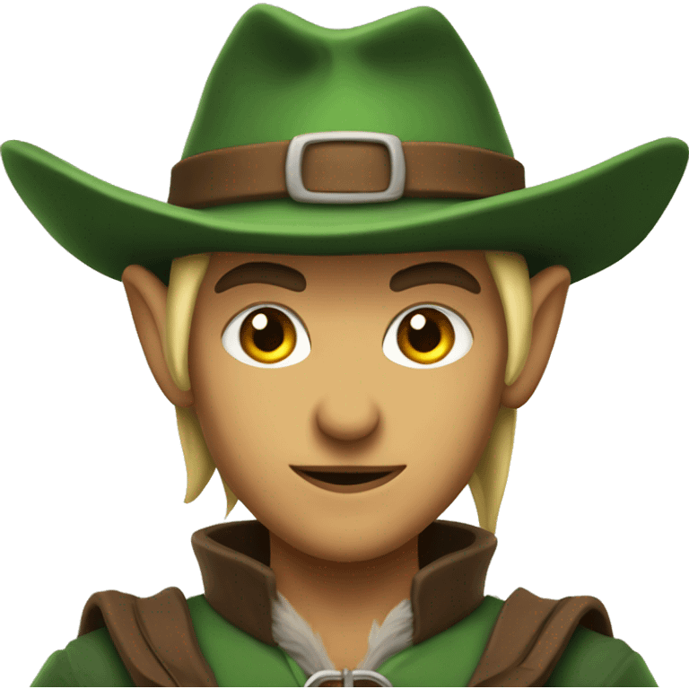 Fierce elf ranger wearing fedora  emoji