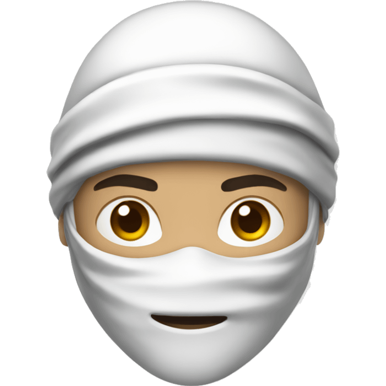 white ninja with midtone skin emoji