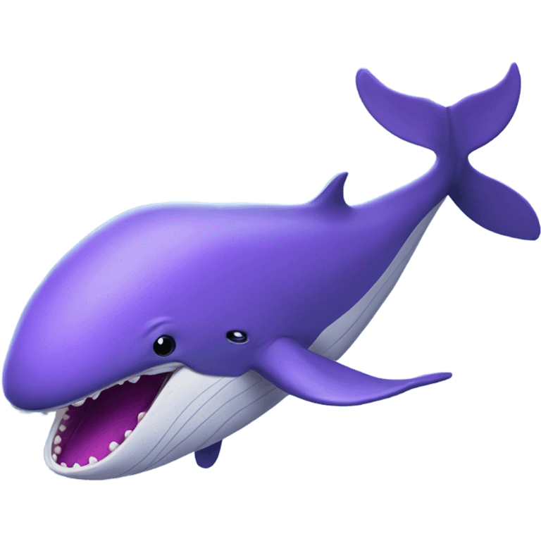 Blue whale purple, open mouth emoji