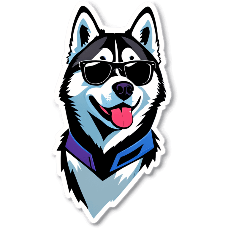 Husky with sunglasses emoji