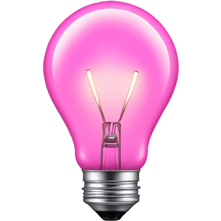 A fully pink light bulb, metallic base also must be pink emoji