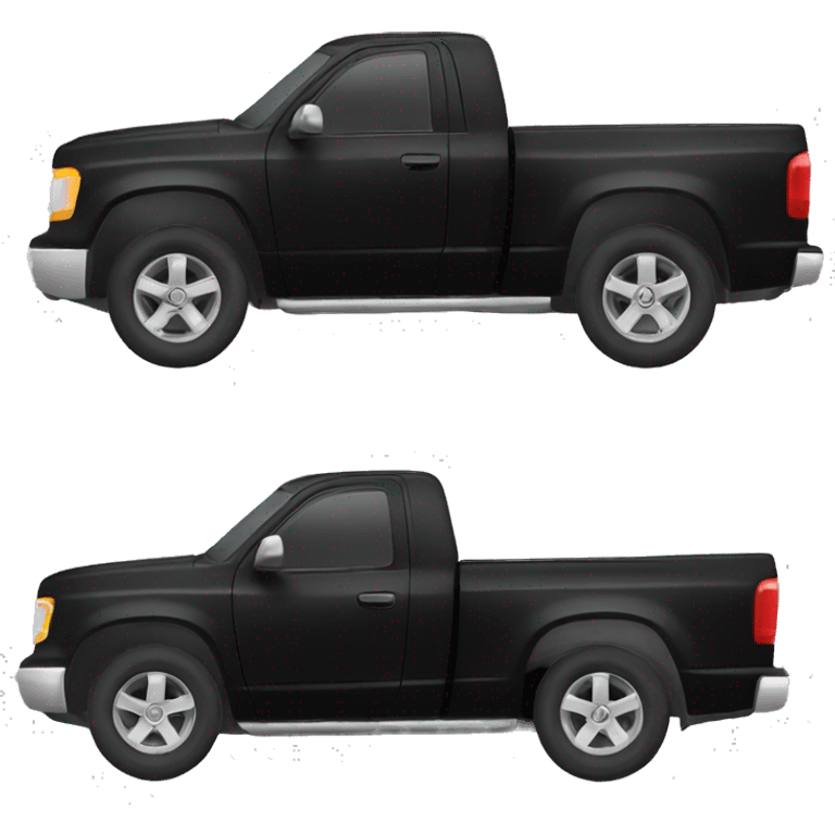 black pickup truck side emoji