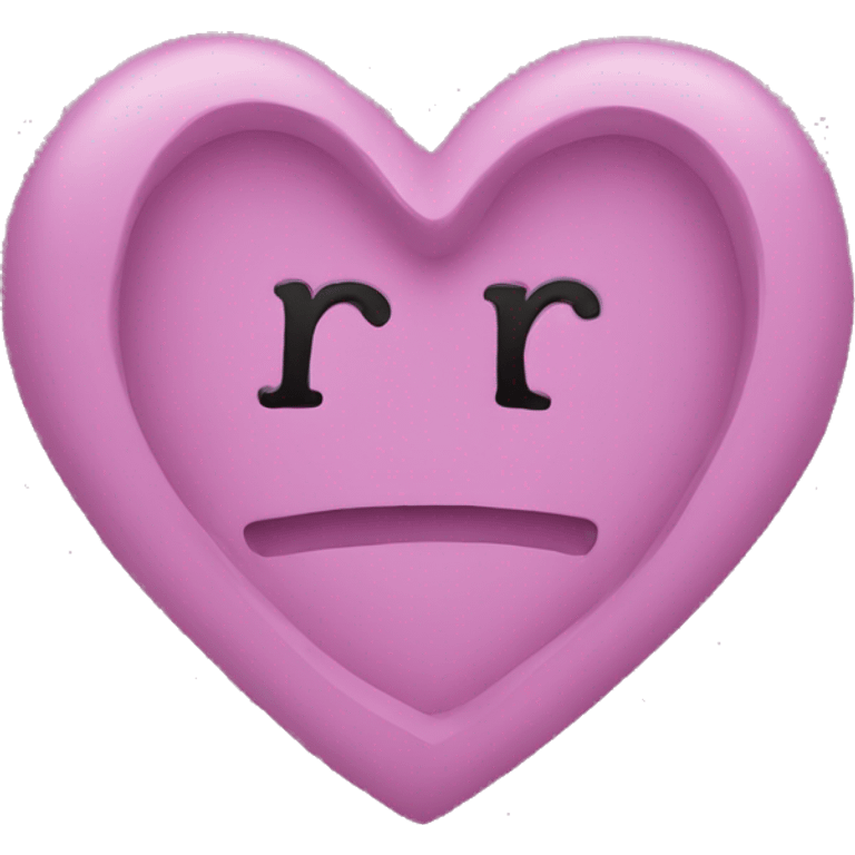 Heart with r written in the middle emoji