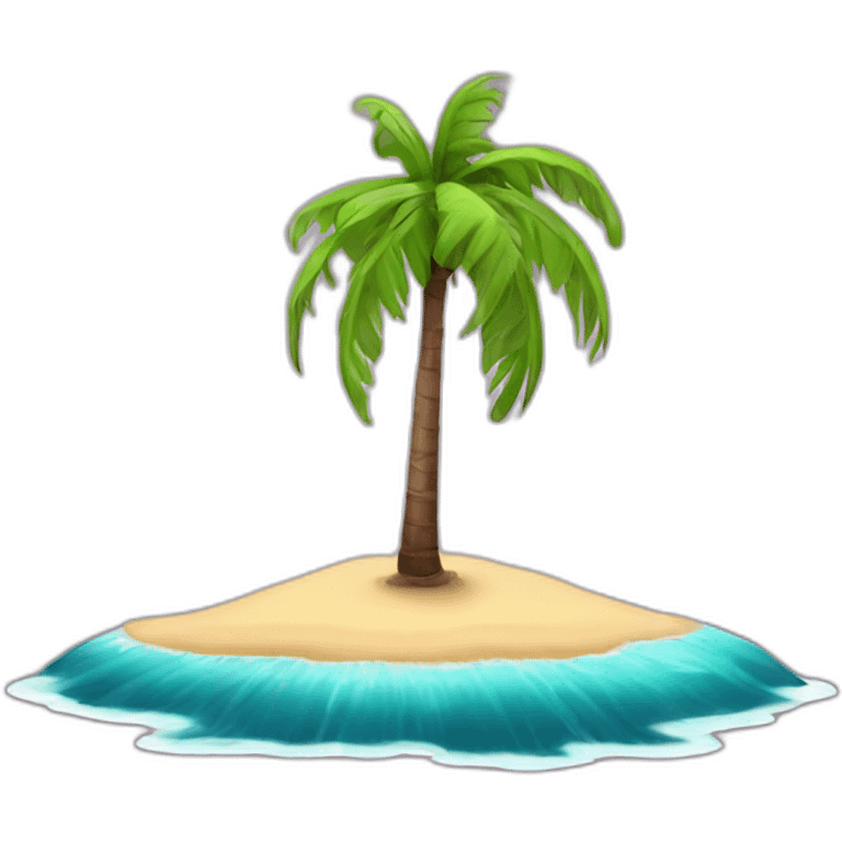 burgundy palm, on a small island emoji