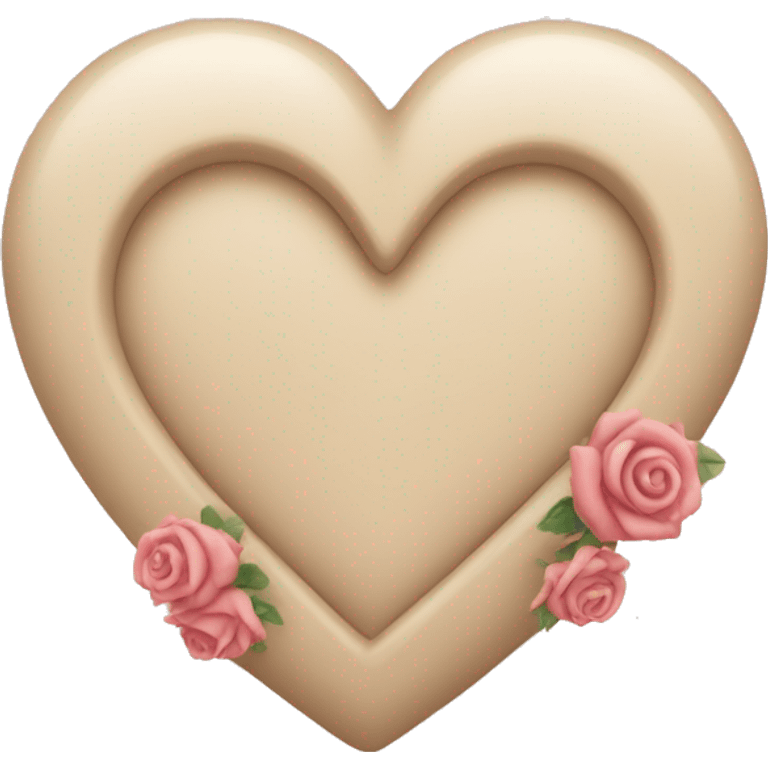 beige heart with rose edging emoji