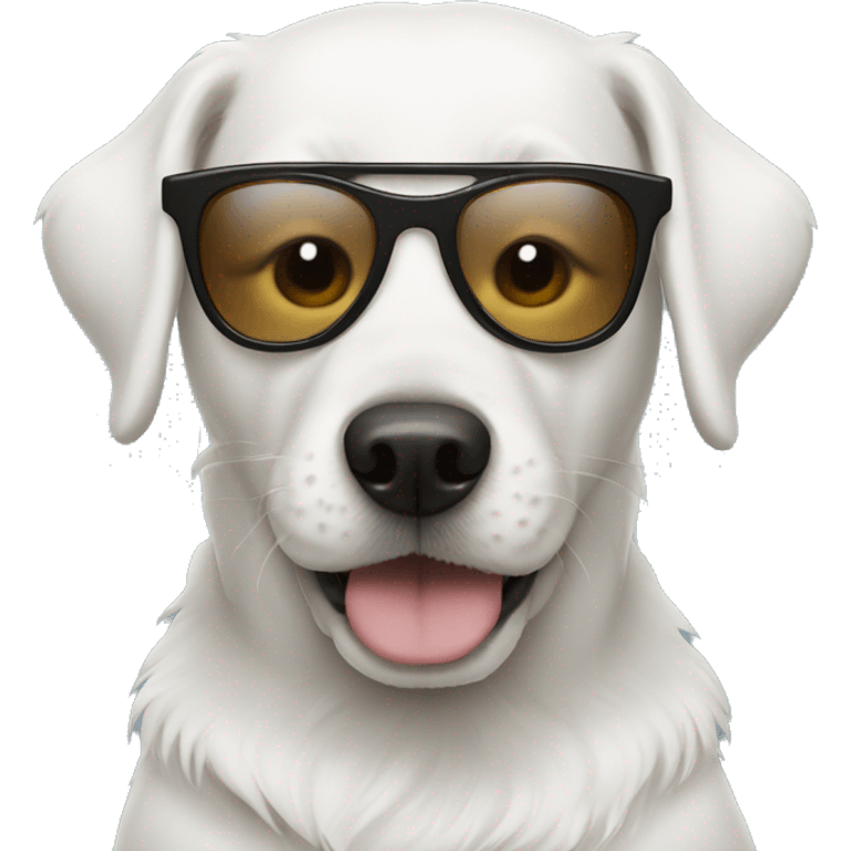 White dog wearing sunglasses  emoji