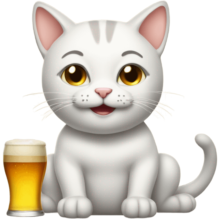 a bald cat with beer emoji