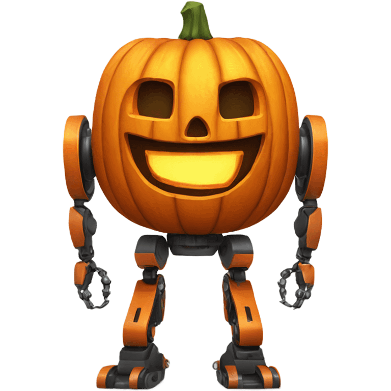 Jack o lantern robot emoji