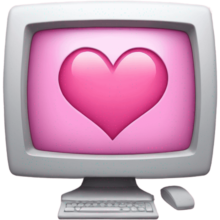 Pink computer with a little heart in the middle  emoji