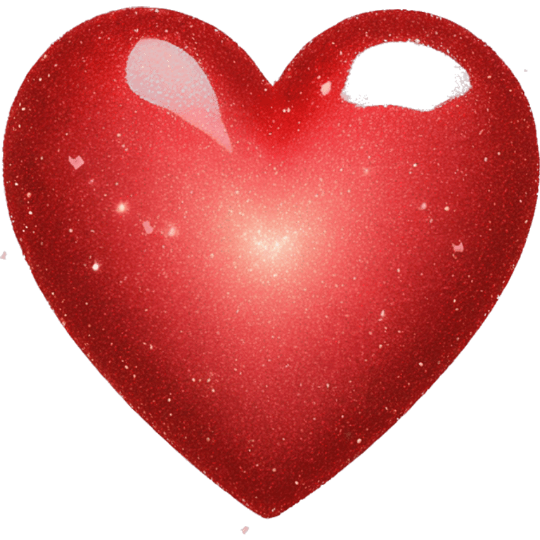 a red heart with glitter emoji