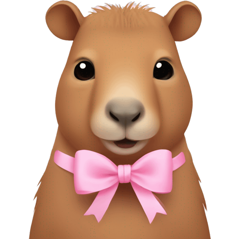 capybara with baby pink color  ribbon emoji