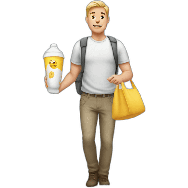 White Dad leaving family to get milk without kid emoji