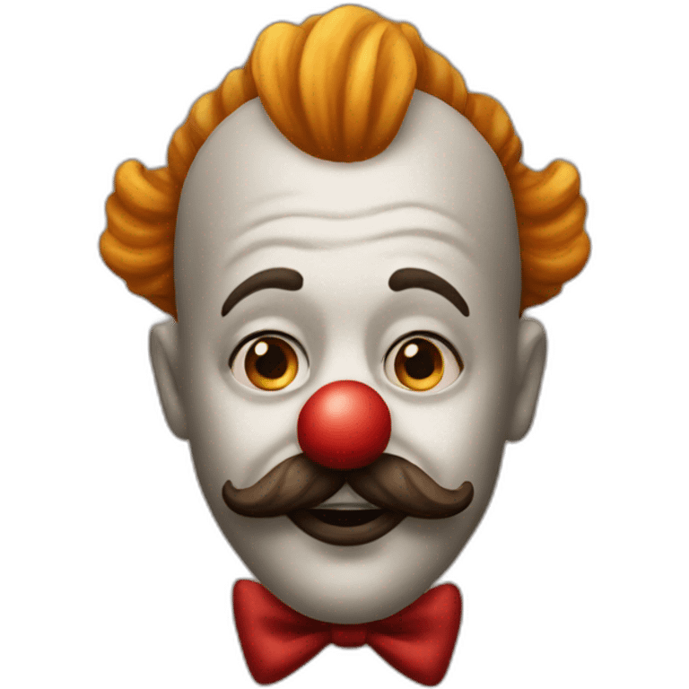 Clown with moustache and forelock emoji