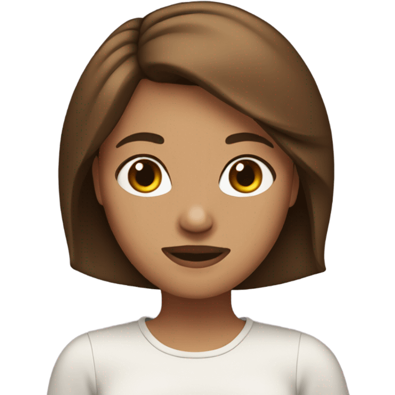 brown-haired girl bob love emoji