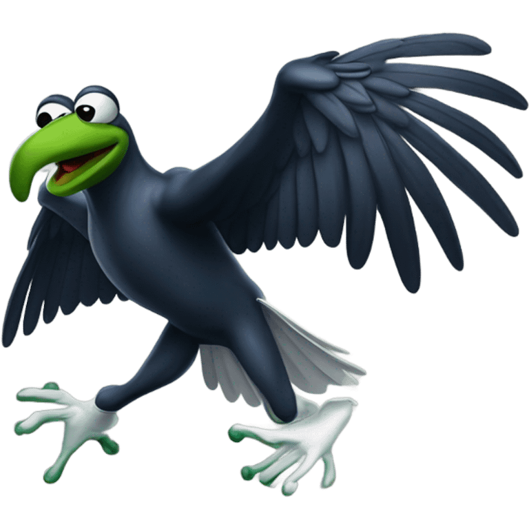 Philadelphia Eagle attacking Kermit the frog emoji