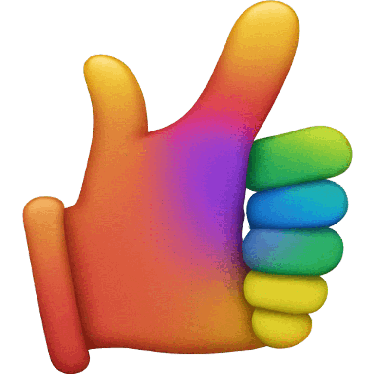 Rainbow color thumbs up emoji