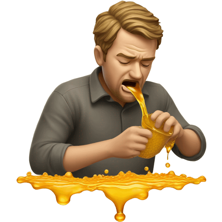 Guy barfing honey emoji