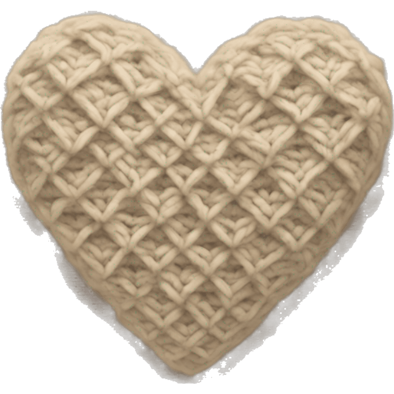 Knitted beige heart emoji